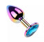 Dop Anal Metalic, Medium, Multicolor, Piatra Albastru Deschis