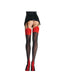 Contrast Top Thigh High Black/Red O/S