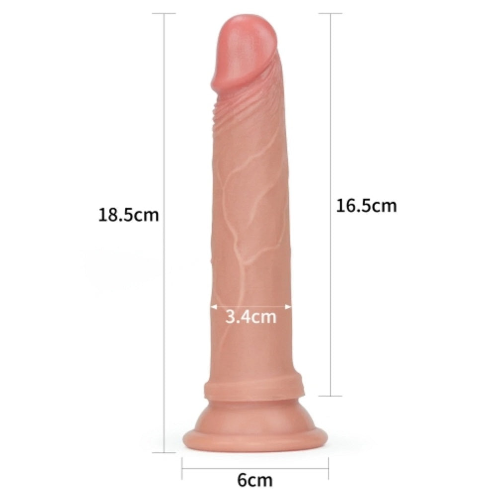 Dildo Realistic Dual-Layered 18 cm Imagine secundară a produsului