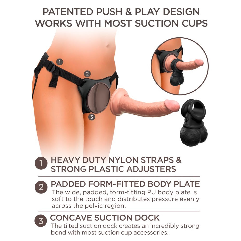 King Cock Elite Ultimate Vibrating  Silicone Body Dock Kit