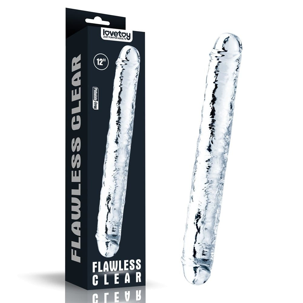 12''  Flawless Clear Double Dildo Imagine principală a produsului