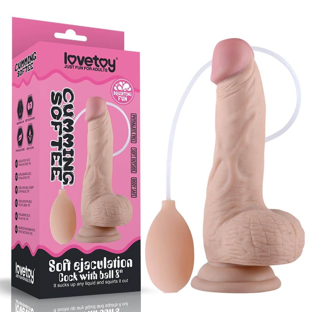 8" Soft Ejaculation Cock With Ball Flesh Imagine principală a produsului