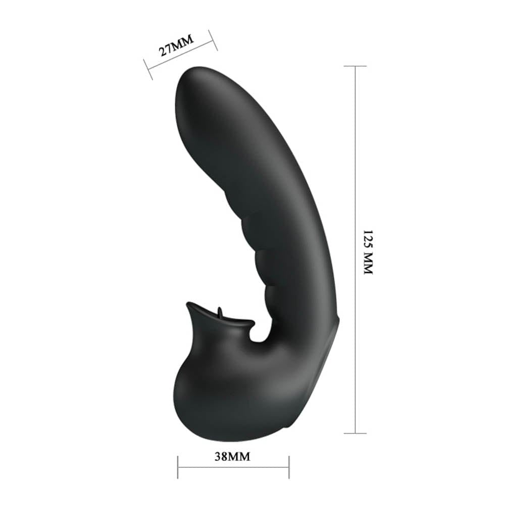 Vibrator pentru Deget Hobgoblin cu Stimulator Clitoris USB Negru