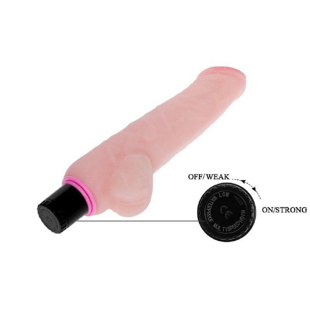 Vibrator The Realistic Cock, Multispeed, TPE, Life-Like Material, Natural, 24 cm