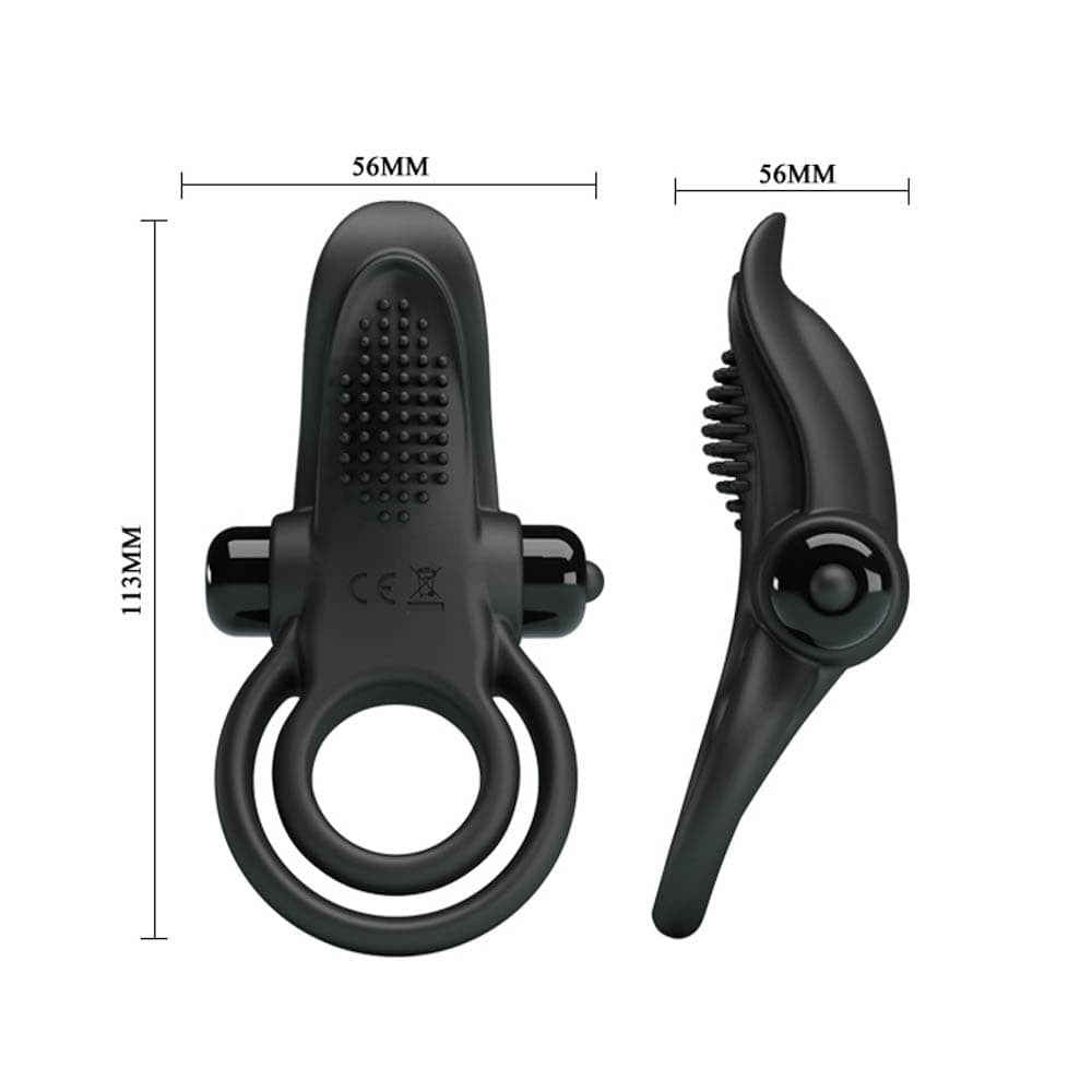 Pretty Love Vibrant Penis Ring Black Imagine secundară a produsului