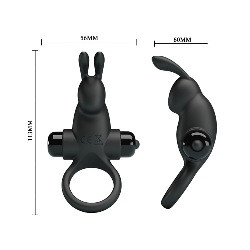 Pretty Love Vibrant Penis Ring 1 Black Imagine secundară a produsului