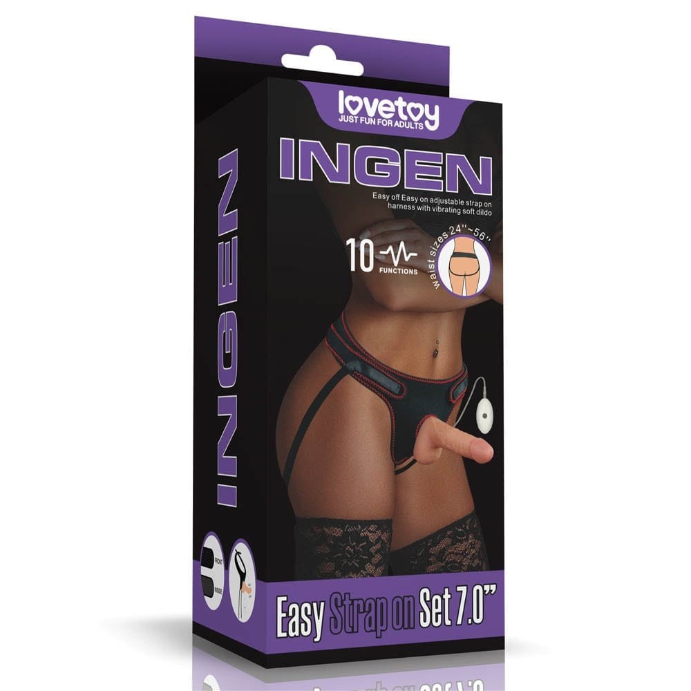Vibrating Easy Strapon Set 7.0'' Imagine principală a produsului