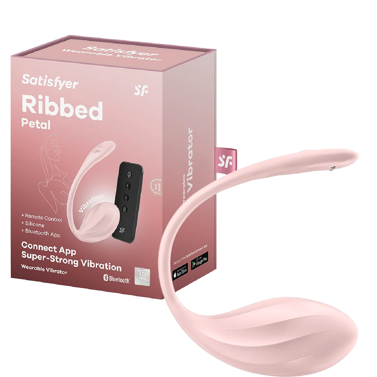 Ou Vibrator Ribbed Petal Satisfyer Free App Roz Imagine principală a produsului