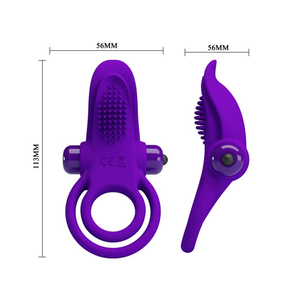 Pretty Love Vibrant Penis Ring Purple Imagine secundară a produsului