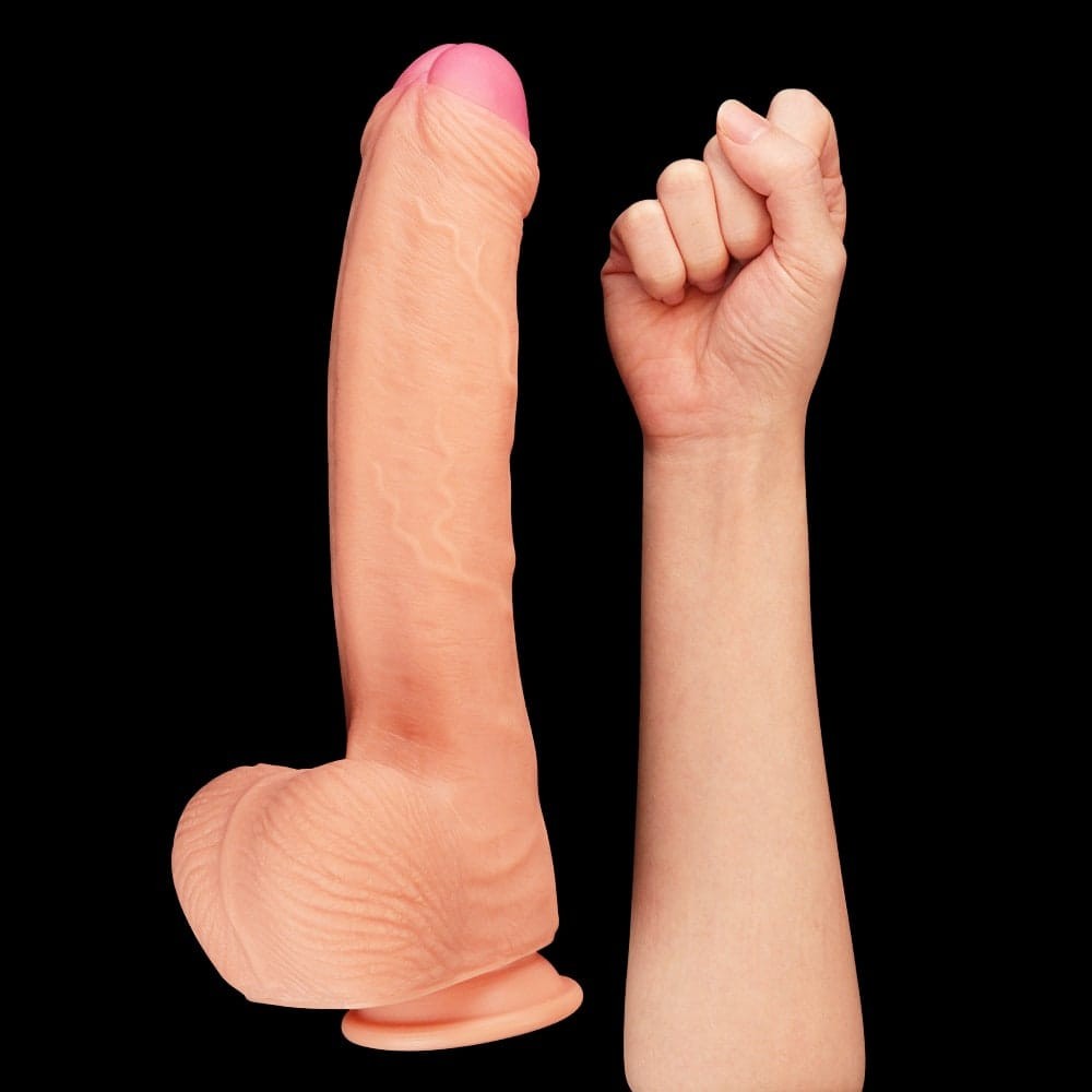 11" Dual Layer Platinum Silicone Cock Imagine secundară a produsului