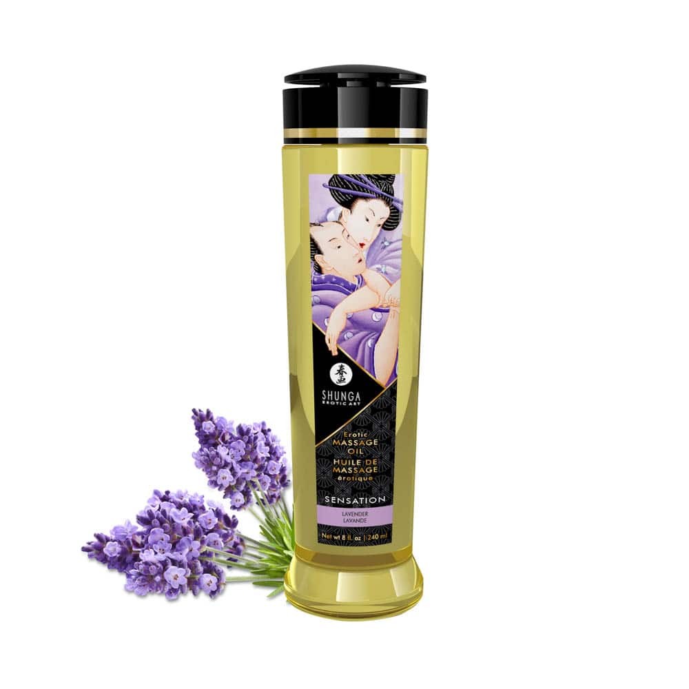 EROTIC MASSAGE OIL 240 ml /  LAVENDER Imagine principală a produsului