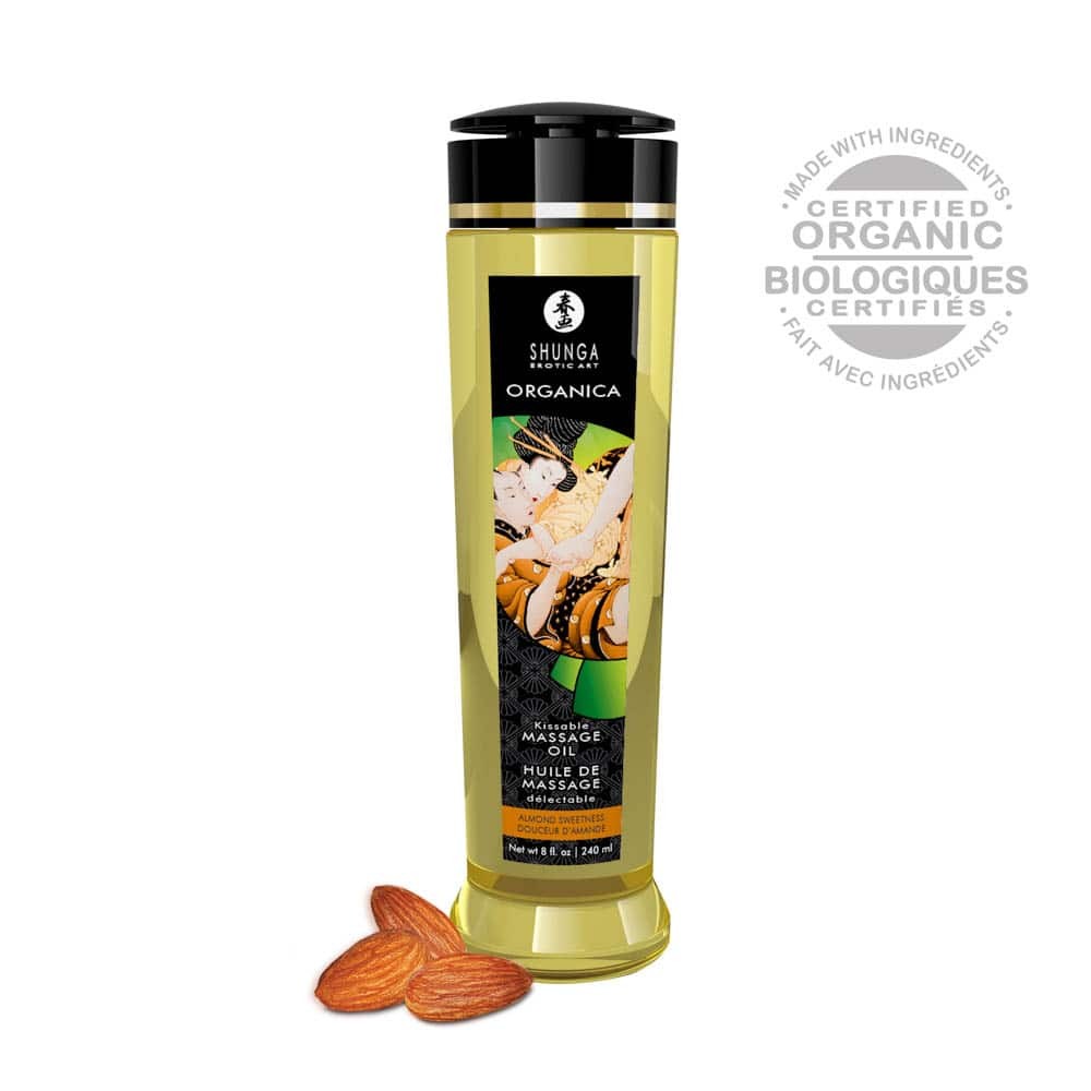 Ulei de Masaj Shunga Organica Kissable, Aroma Dulceata de Migdale, 240 ml