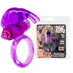 Rabbit Silicone Vibrating Cockring Purple