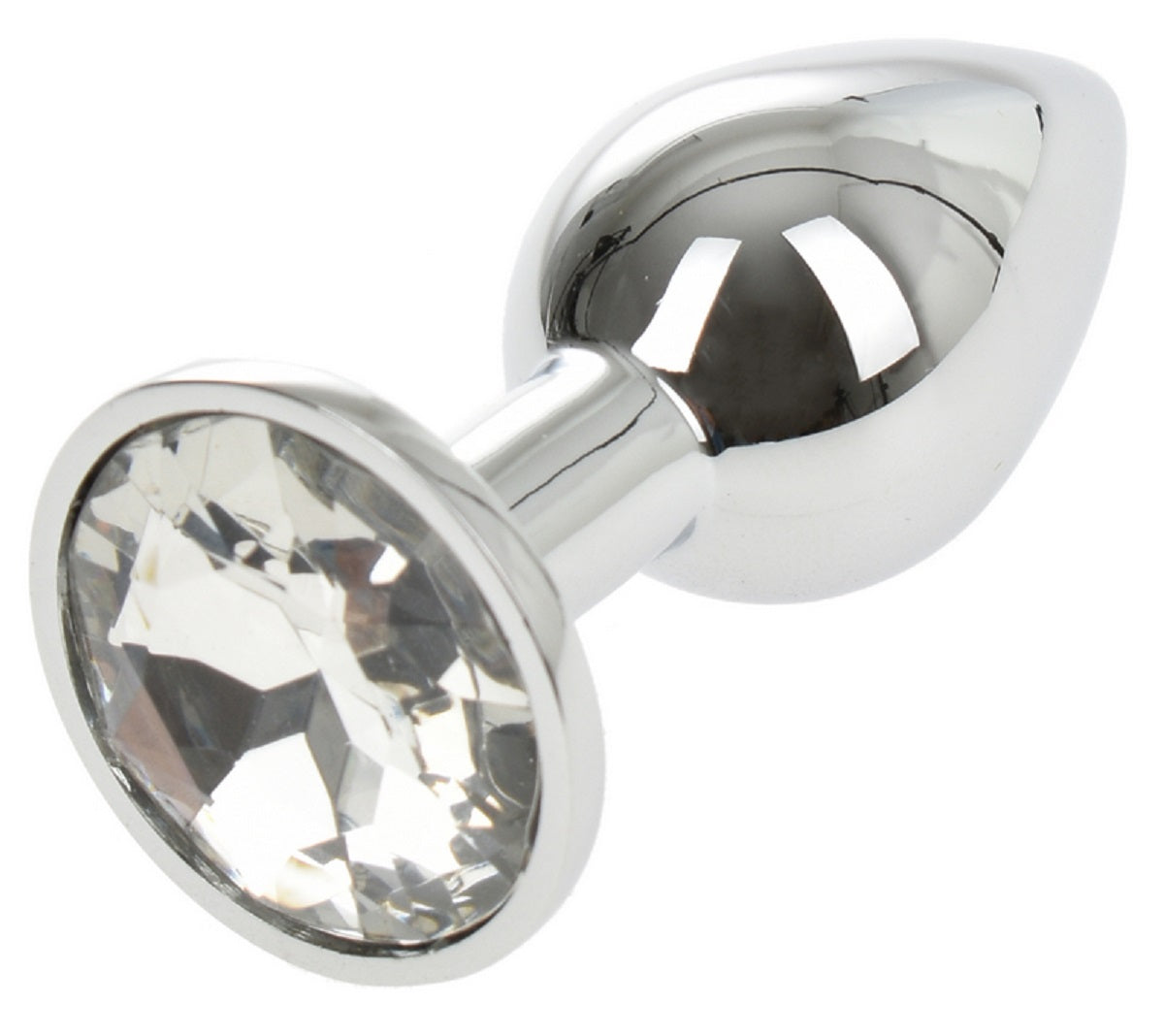 Dop Anal Metallic Buttplug Small  Argintiu/Clear