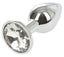 Dop Anal Metallic Buttplug Small  Argintiu/Clear