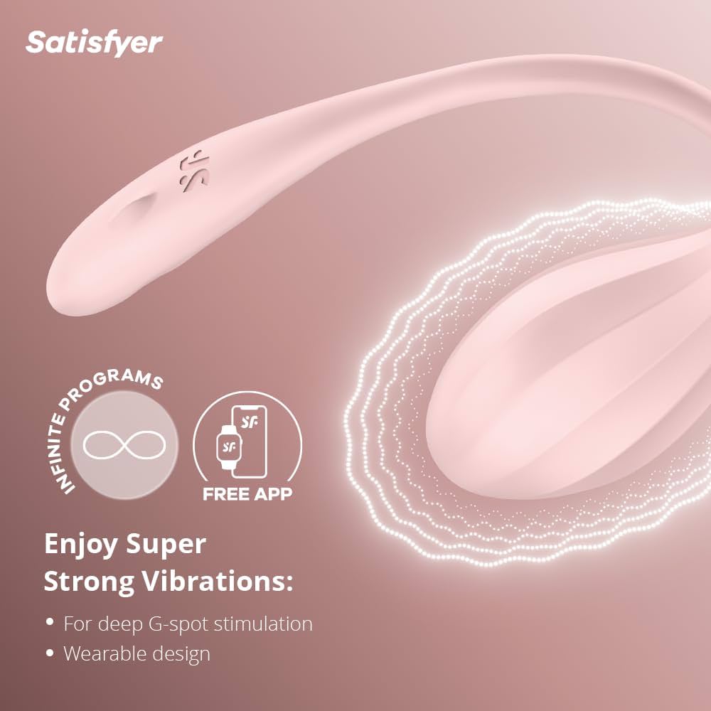 Ou Vibrator Ribbed Petal Satisfyer Free App Roz Imagine secundară a produsului