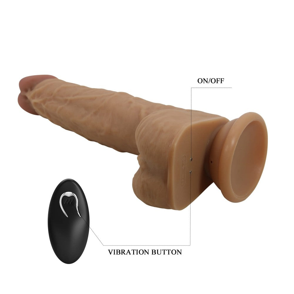Vibrator Realist Jonathan, 3 Moduri Vibratii si Rotatii, Remote Control, Silicon, USB