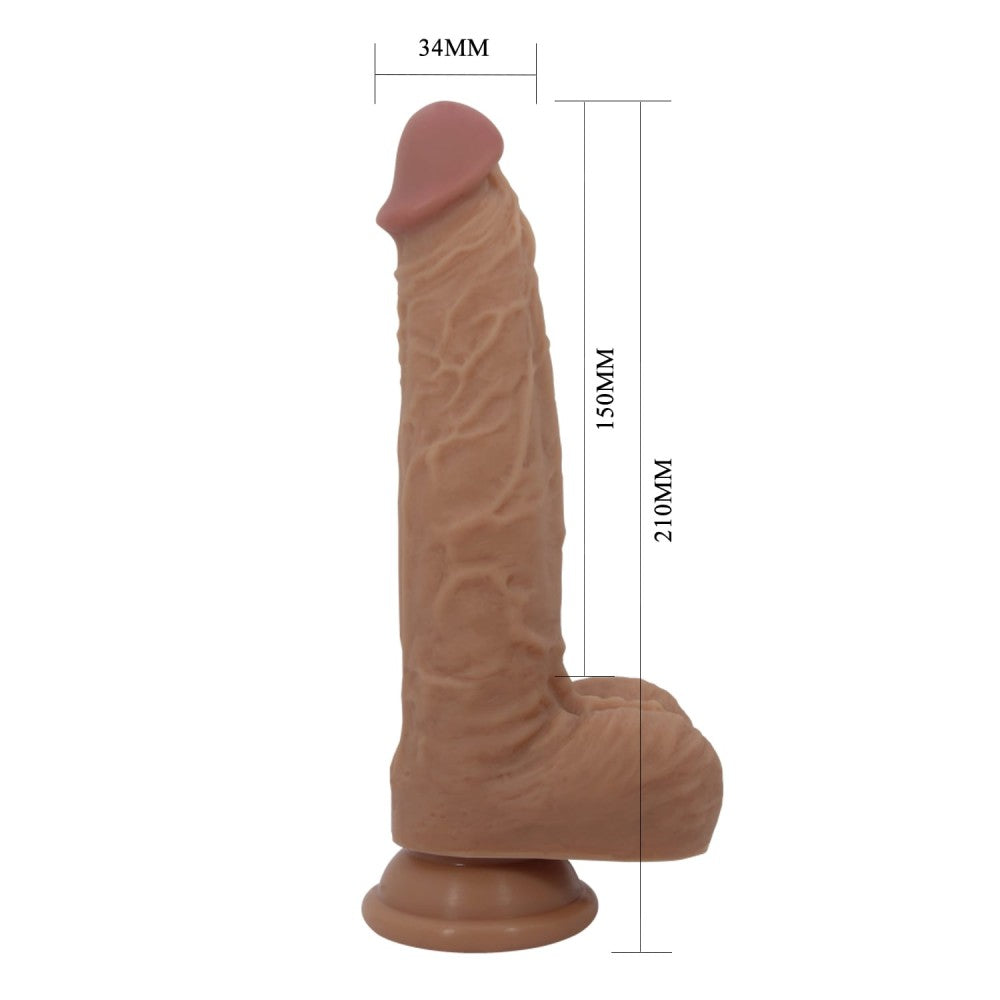 Vibrator Realist Jonathan, 3 Moduri Vibratii si Rotatii, Remote Control, Silicon, USB Imagine secundară a produsului