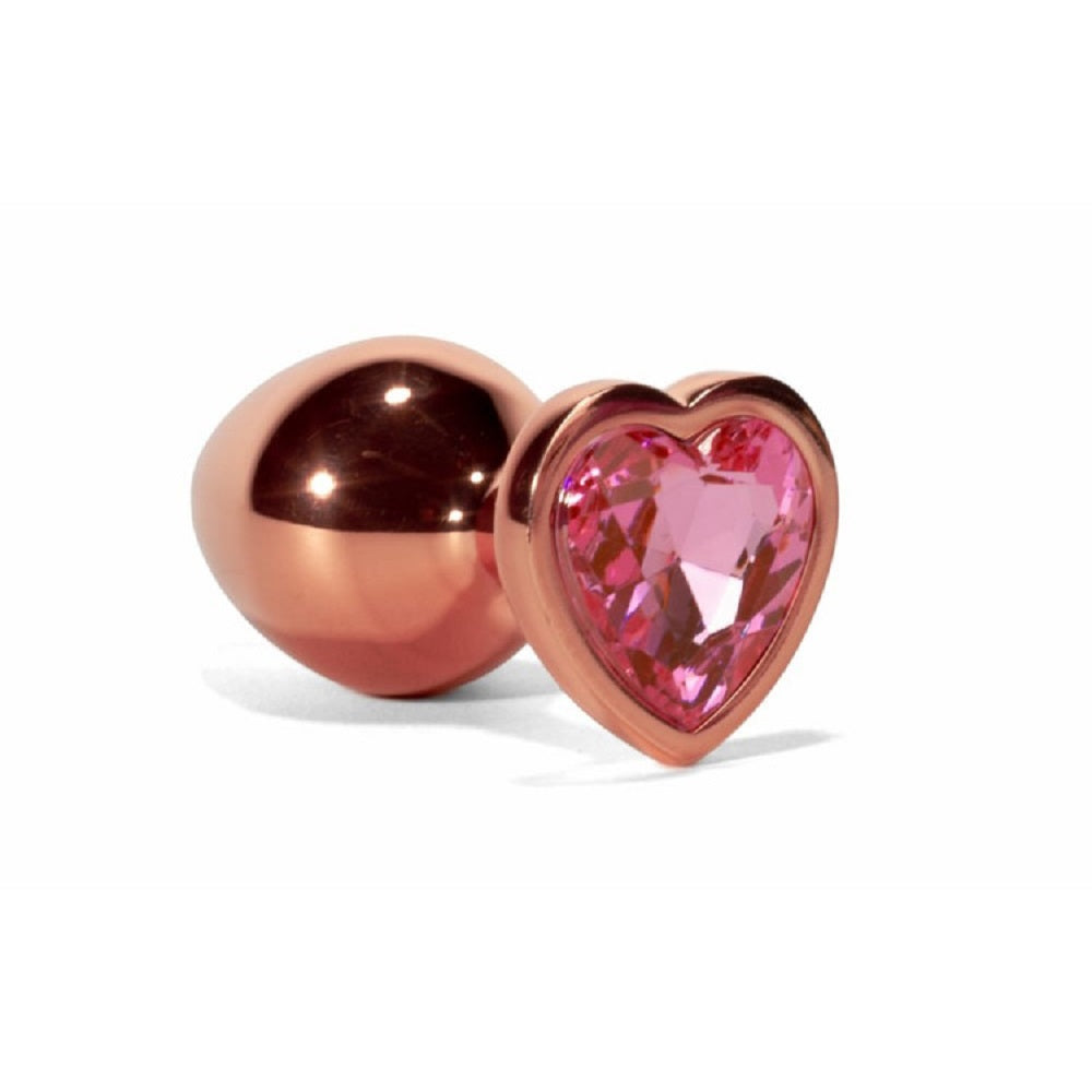 X-MEN Secret Shine Metal Butt Plug Rose Gold Heart M Imagine principală a produsului