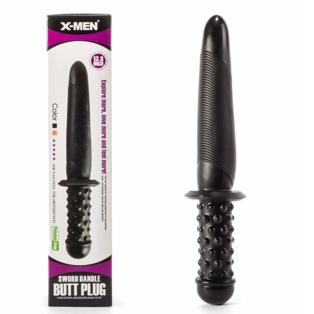 X-Men 13.8" Sword Handle Butt Plug Black II