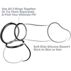 Silicone 3-Ring Stamina Set Black