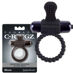 Vibrating Silicone Super Ring  Black