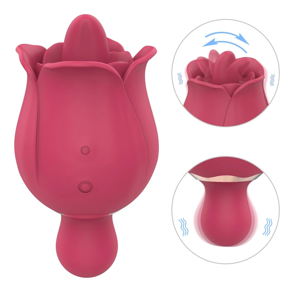 Vibrator Bloom,18 Moduri Stimulatoare, Silicon, USB, Rosu, 10.9 cm Imagine principală a produsului