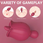 Vibrator Bloom,18 Moduri Stimulatoare, Silicon, USB, Rosu, 10.9 cm