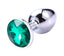Dop Anal Metallic Buttplug Small Argintiu/Verde Inchis