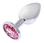 Dop Anal Metallic Buttplug, Small, Argintiu/Roz Deschis