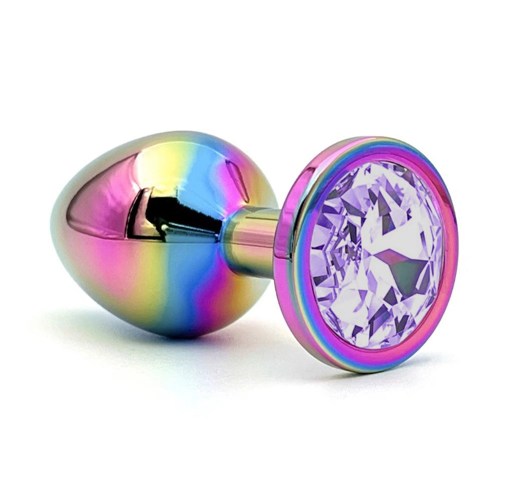 Dop Anal Metalic, Medium, Multicolor, Piatra Mov Deschis Imagine principală a produsului