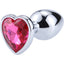 Dop Anal Hearty Buttplug, Medium, Argintiu/Roz Inchis