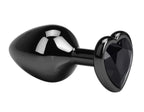 Dop Anal Dark Anal Plug Medium, Heart Shape, Negru