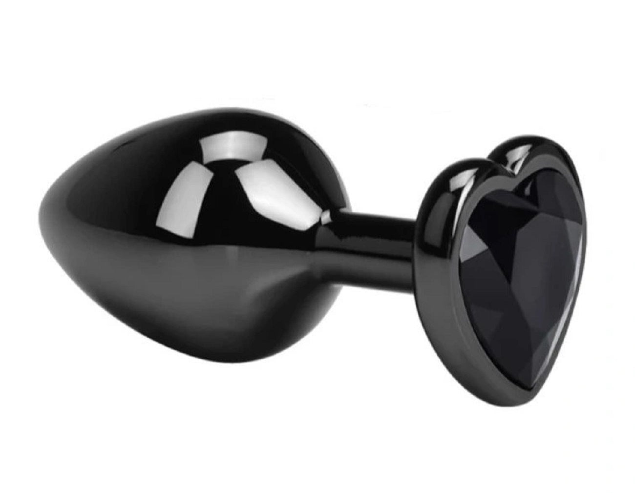 Dop Anal Dark Anal Plug Medium, Heart Shape, Negru