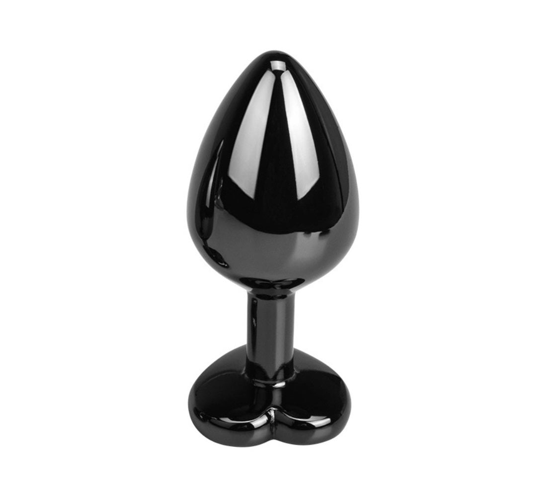 Dop Anal Dark Anal Plug Medium, Heart Shape, Negru Imagine secundară a produsului