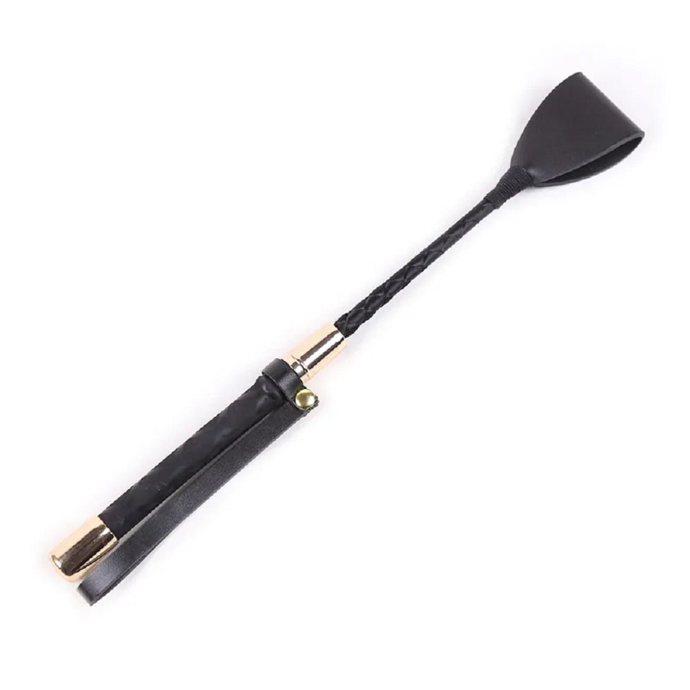 Cravasa Riding Crop, 46 cm, Negru/Auriu