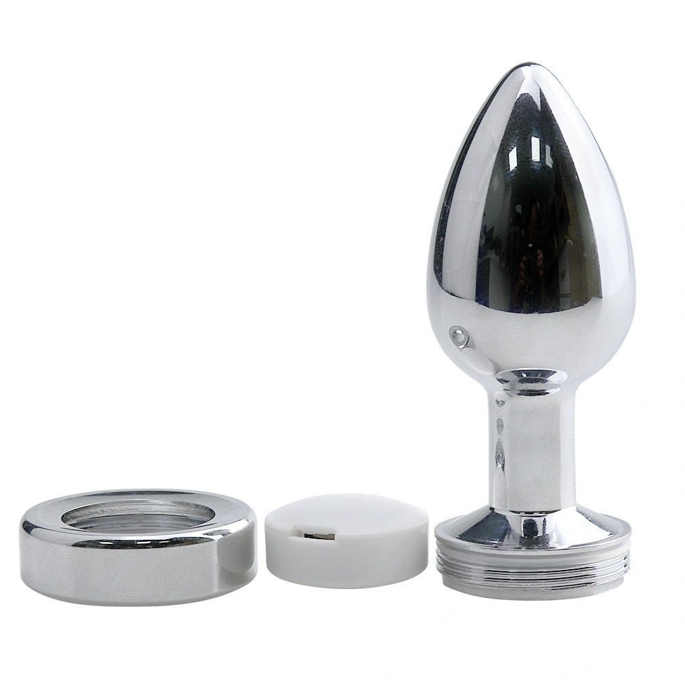 Dop Anal Metalic Small Led Light, Argintiu, 7.2 cm