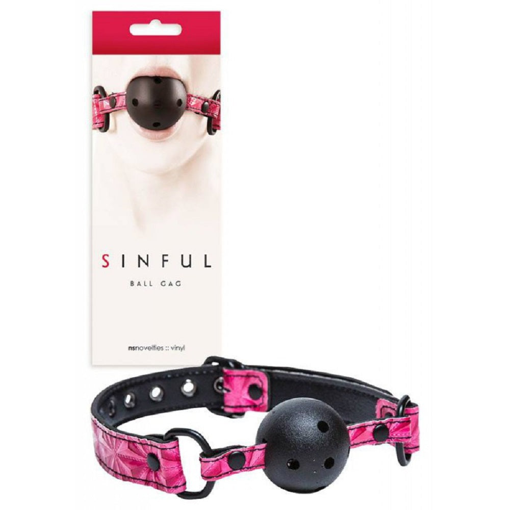 Sinful Ball Gag Pink Imagine principală a produsului
