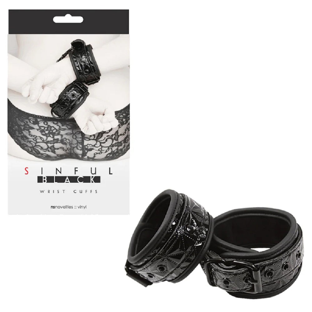 Sinful Wrist Cuffs Black