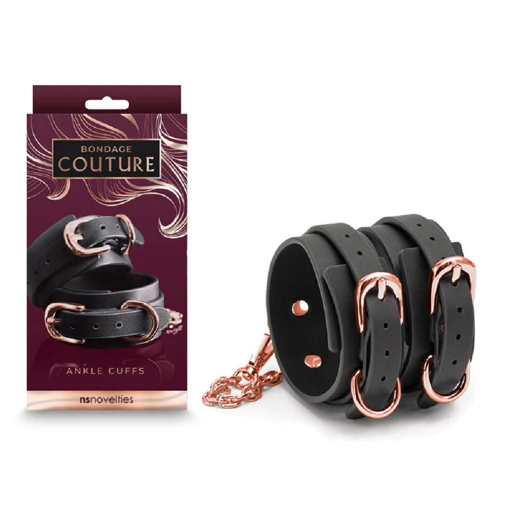 Bondage Couture - Ankle Cuffs - Black Imagine principală a produsului
