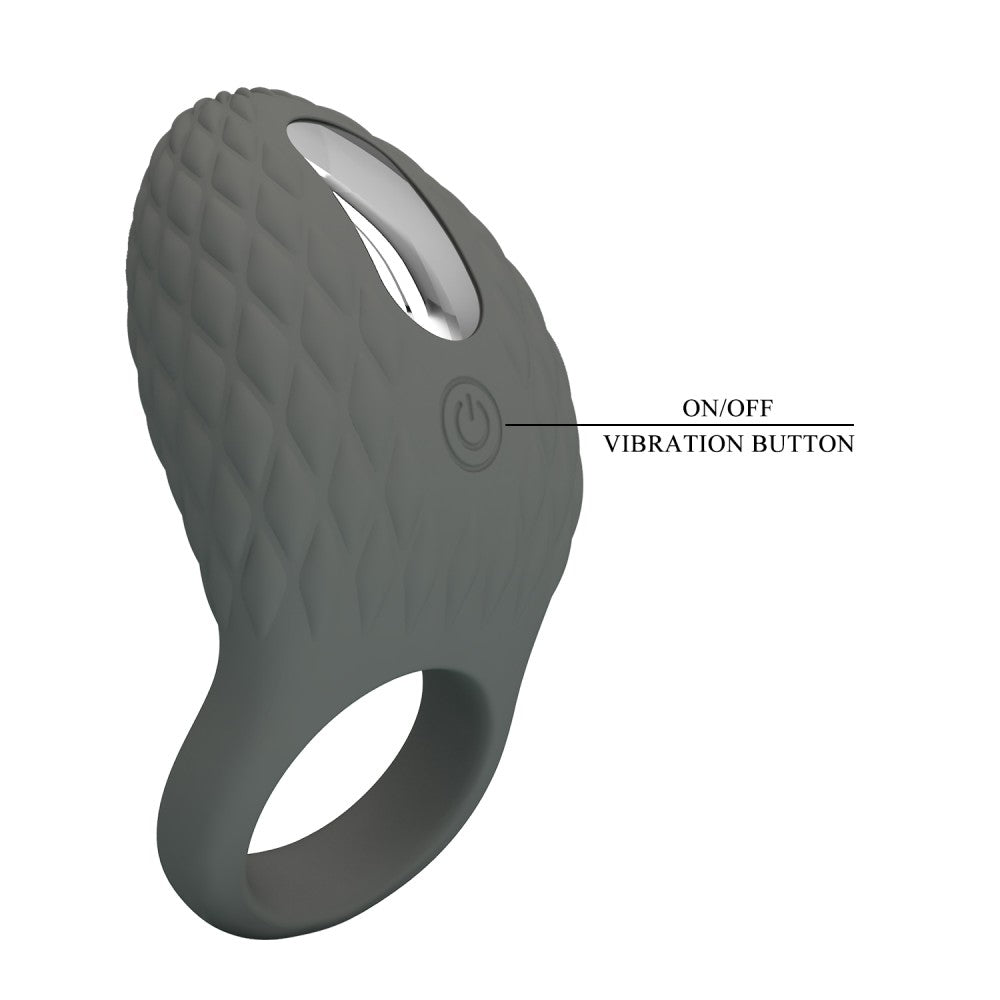 Inel de Penis Master Heloise, 7 Moduri Vibratii, Silicon, USB, Negru
