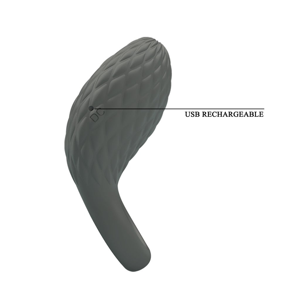 Inel de Penis Master Heloise, 7 Moduri Vibratii, Silicon, USB, Negru
