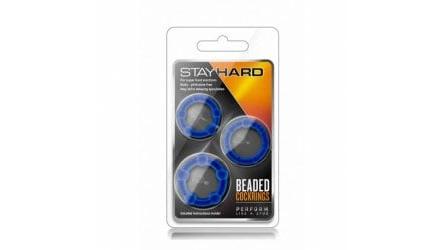 Stay Hard Beaded Cockrings Blue