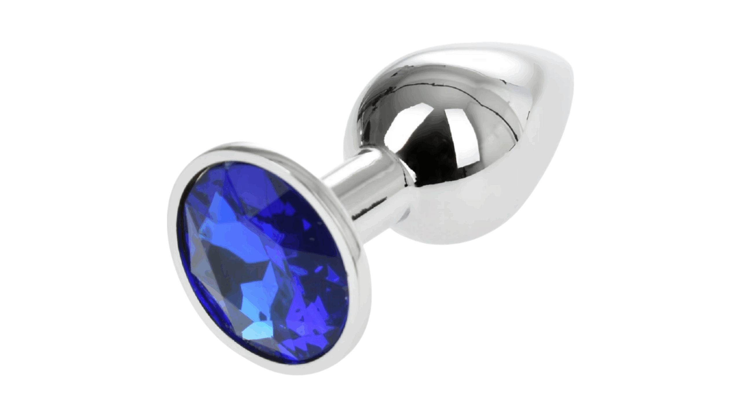 Dop Anal Metallic Buttplug Small, Argintiu/Albastru