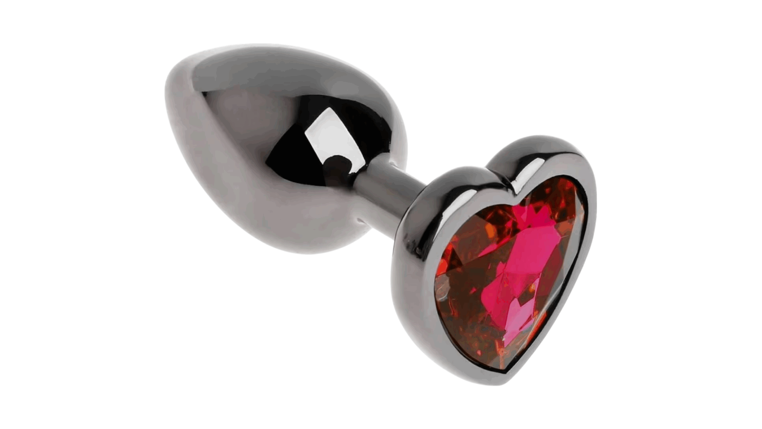 Dop Anal Dark Anal Plug Medium, Heart Shape, Rosu