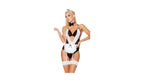 Costumatie Naughty Maid, 5 Piese, Alb/Negru, L/XL