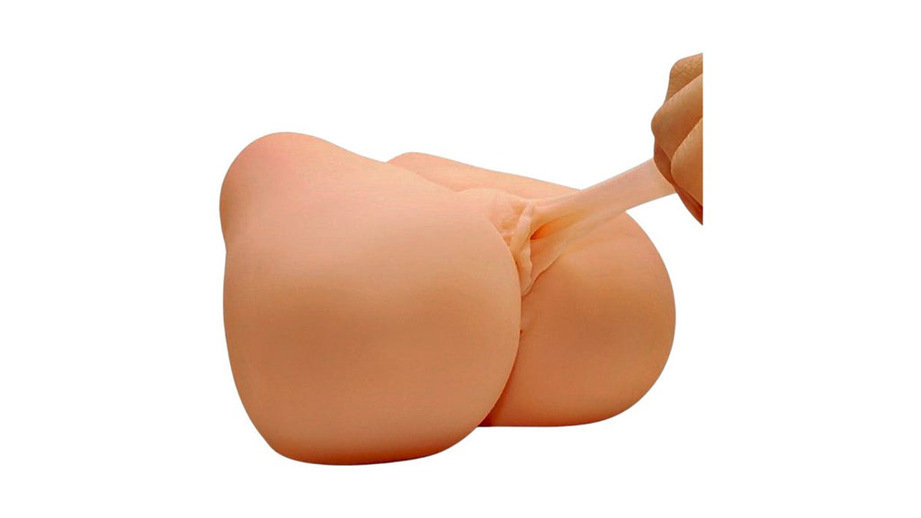 Masturbator Realist Dublu Vagin&Anus cu Vibratii Multispeed Crazy Bull, Natural