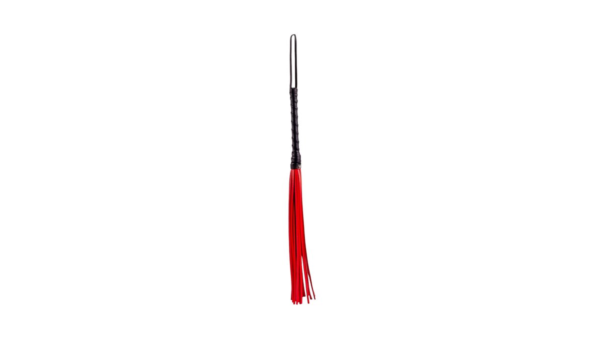 Calf Leather Handle Saddle Leather Tails Red