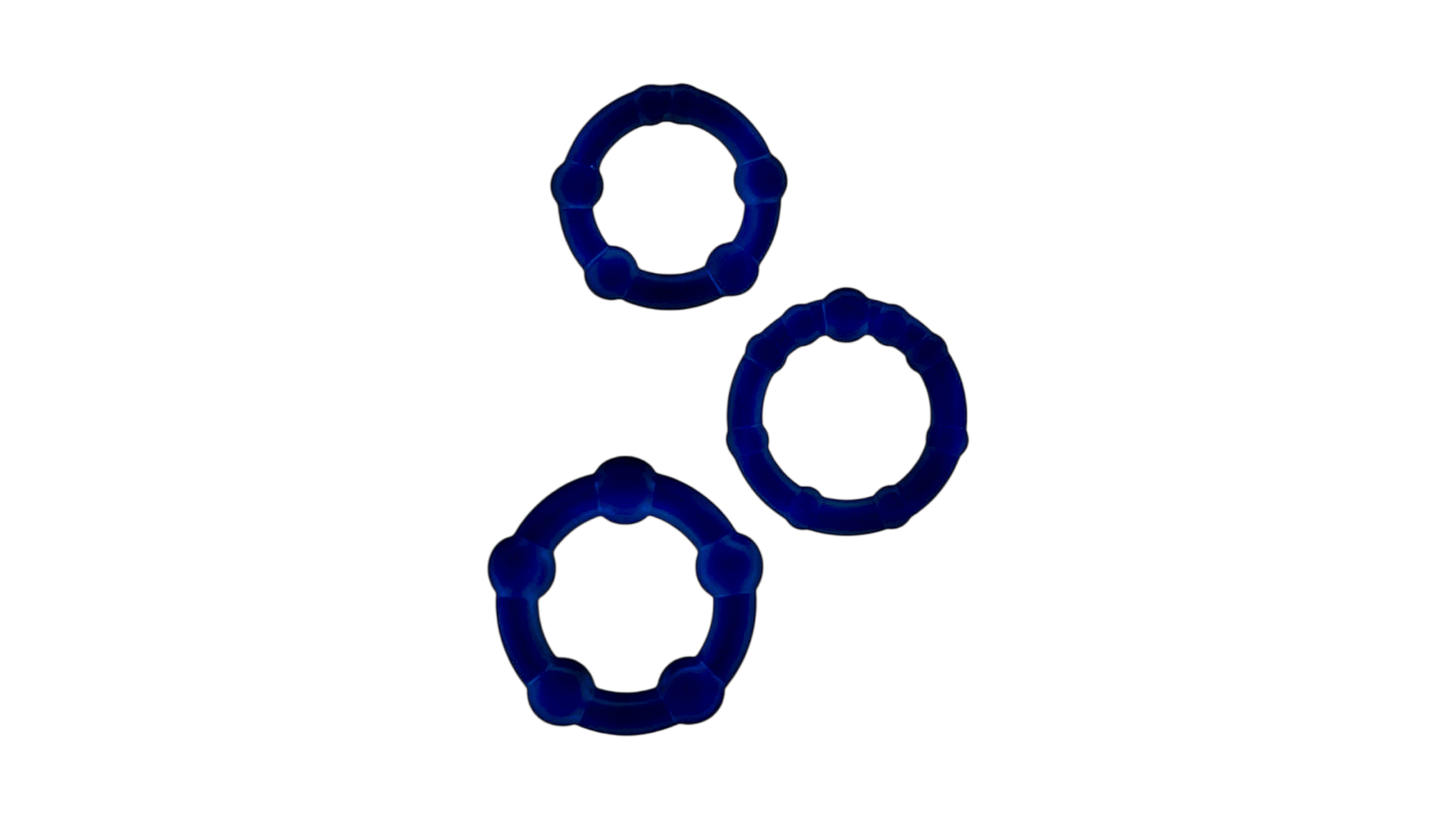 Stay Hard Beaded Cockrings Blue Imagine secundară a produsului