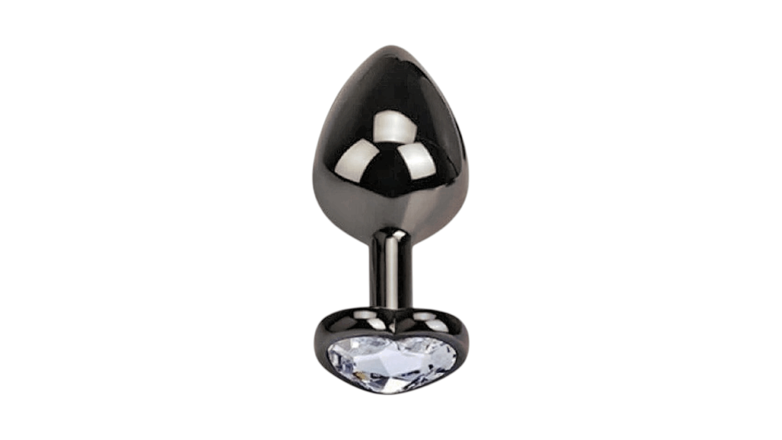 Dop Anal Dark Anal Plug Small, Heart Shape, Transparent Imagine principală a produsului